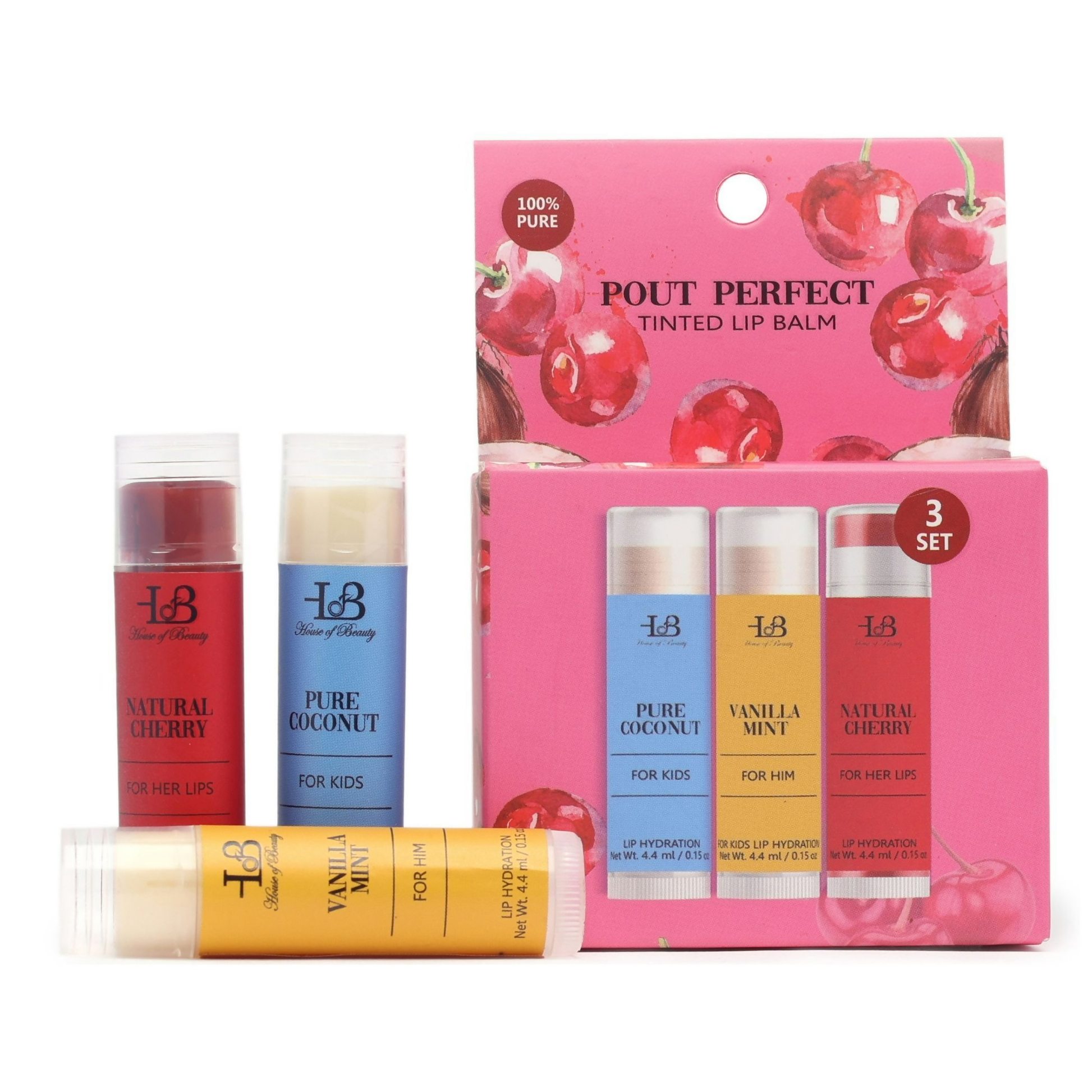House of Beauty Pout Perfect Tinted Lip Balm Set | Grab2Buy