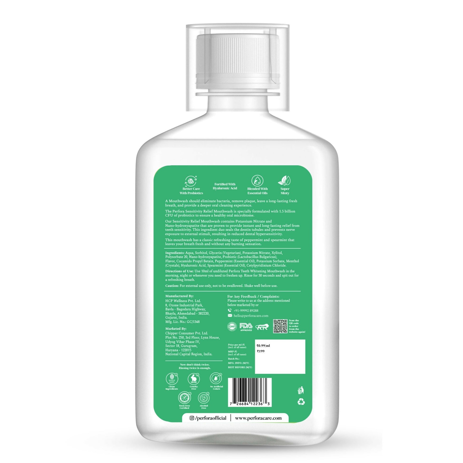 Perfora Sensitivity Relief Mouthwash - Polo Mint 