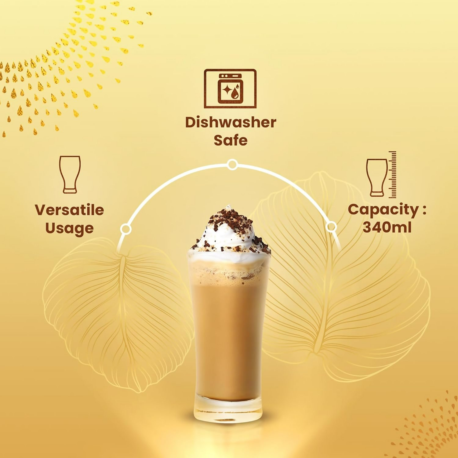 Bevzilla Premium Glass & 25 Flavoured Coffee Sachets 