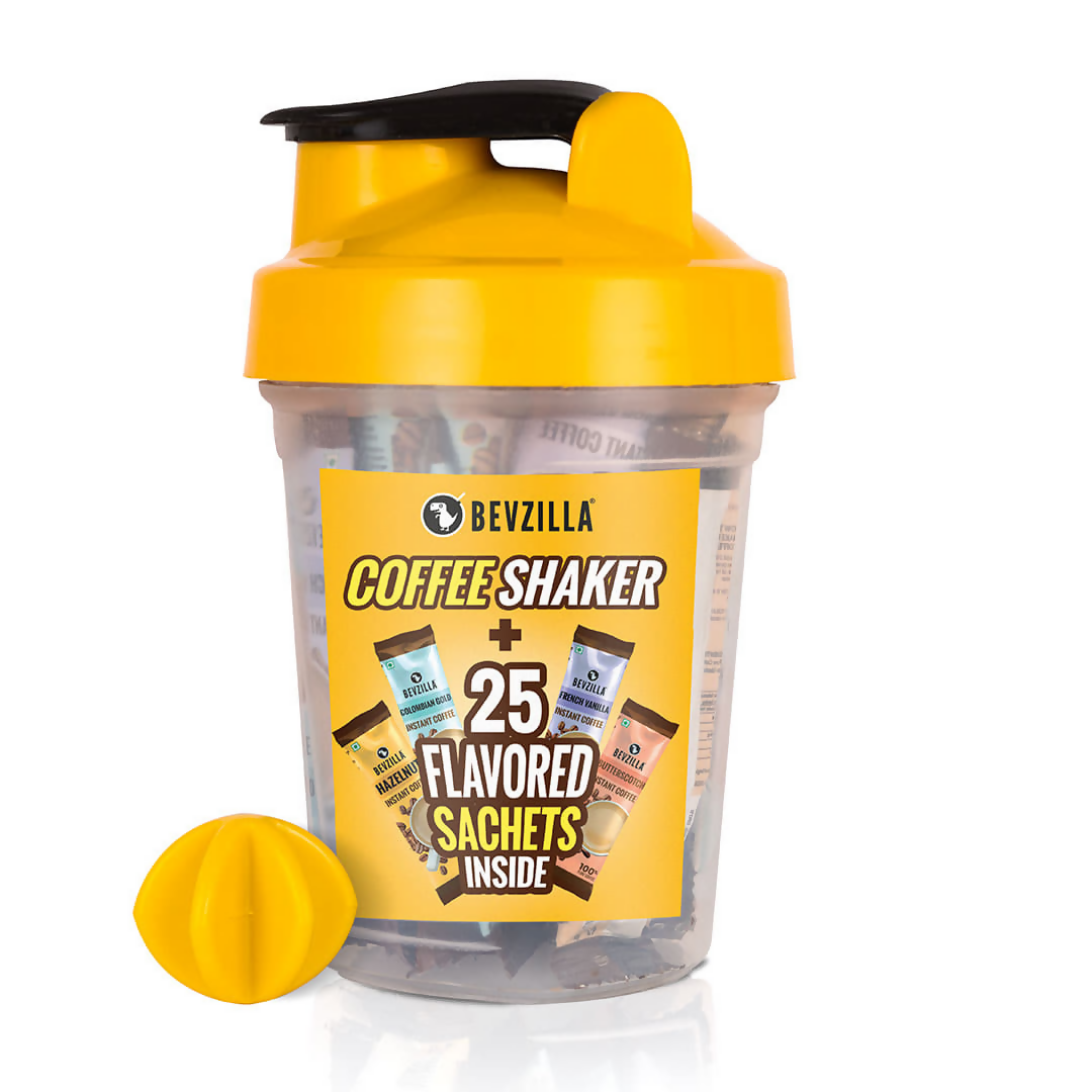 Bevzilla 25 Flavoured Coffee Sachets + Shaker 