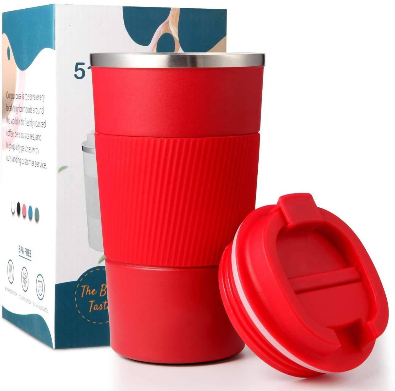 Wosta Insulated Travel Coffee Mug Tumbler 2.0 - 510ml (Red) | Grab2Buy