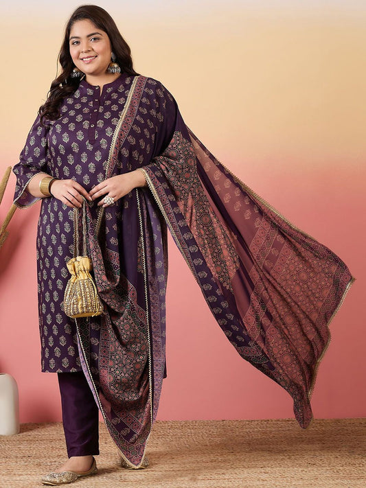 Sztori Women Floral Printed Regular Kurta with Trousers & With Dupatta