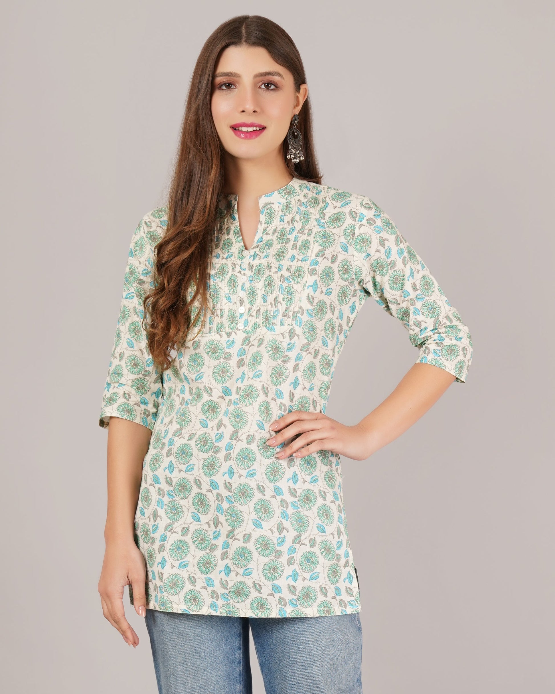 Jaitra Apparels Women Printed Rayon Straight Kurta (Off White) | Grab2Buy