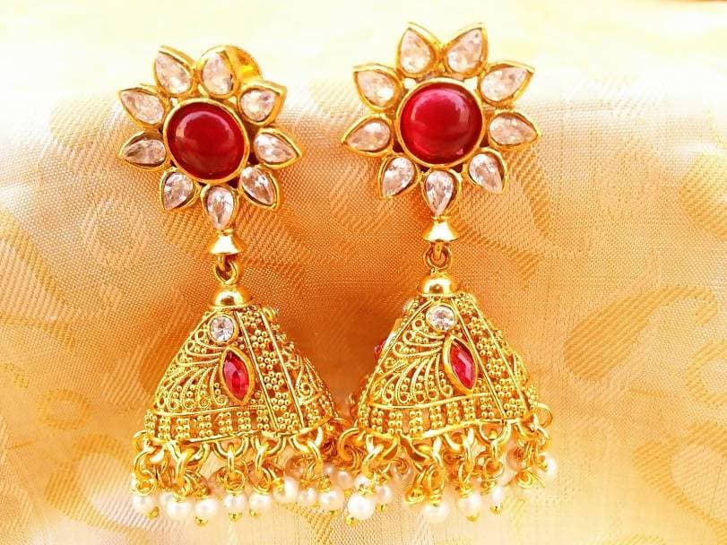 Pink Kemp Jhumkas