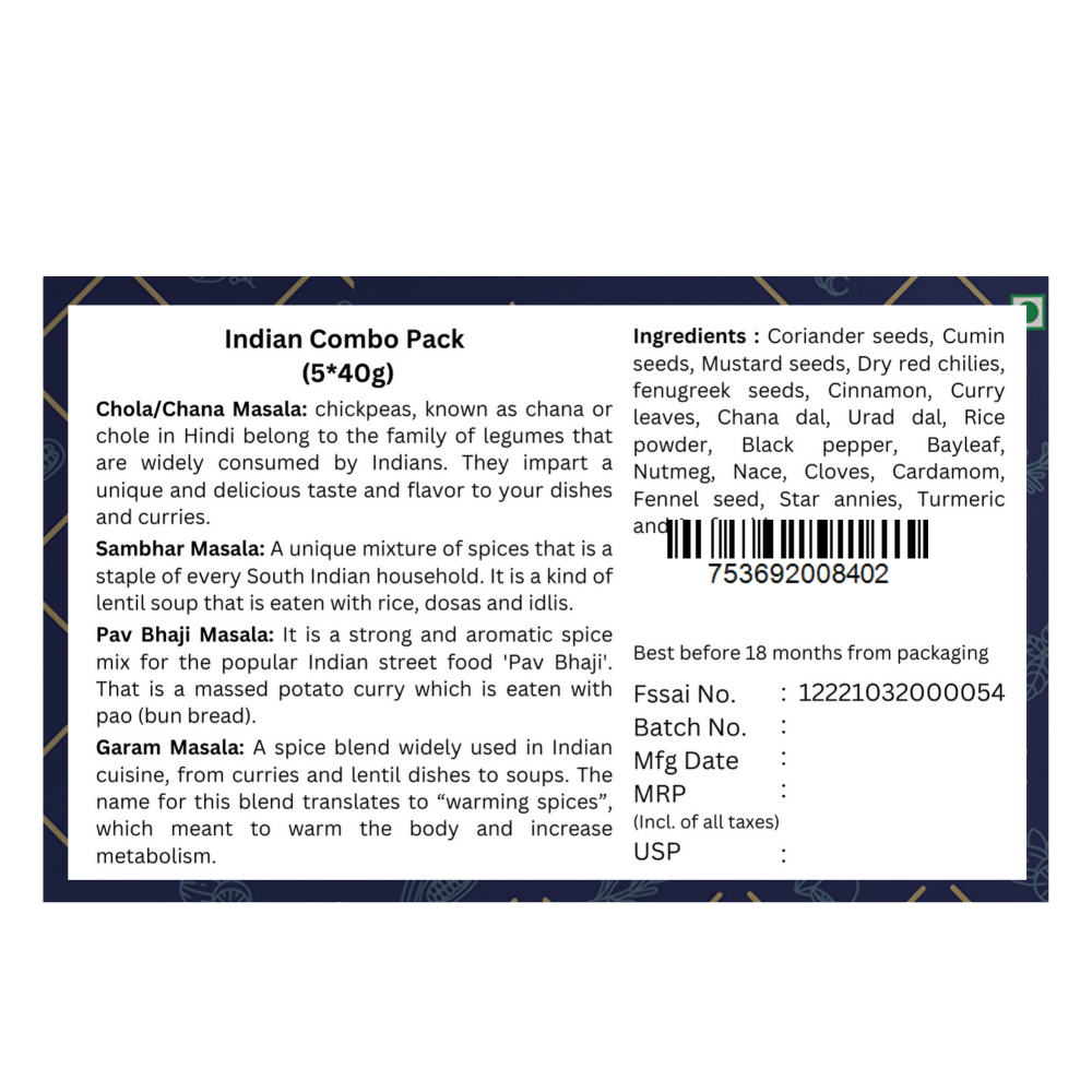 Pipar Spices Indian Spices Combo - Grab2buy