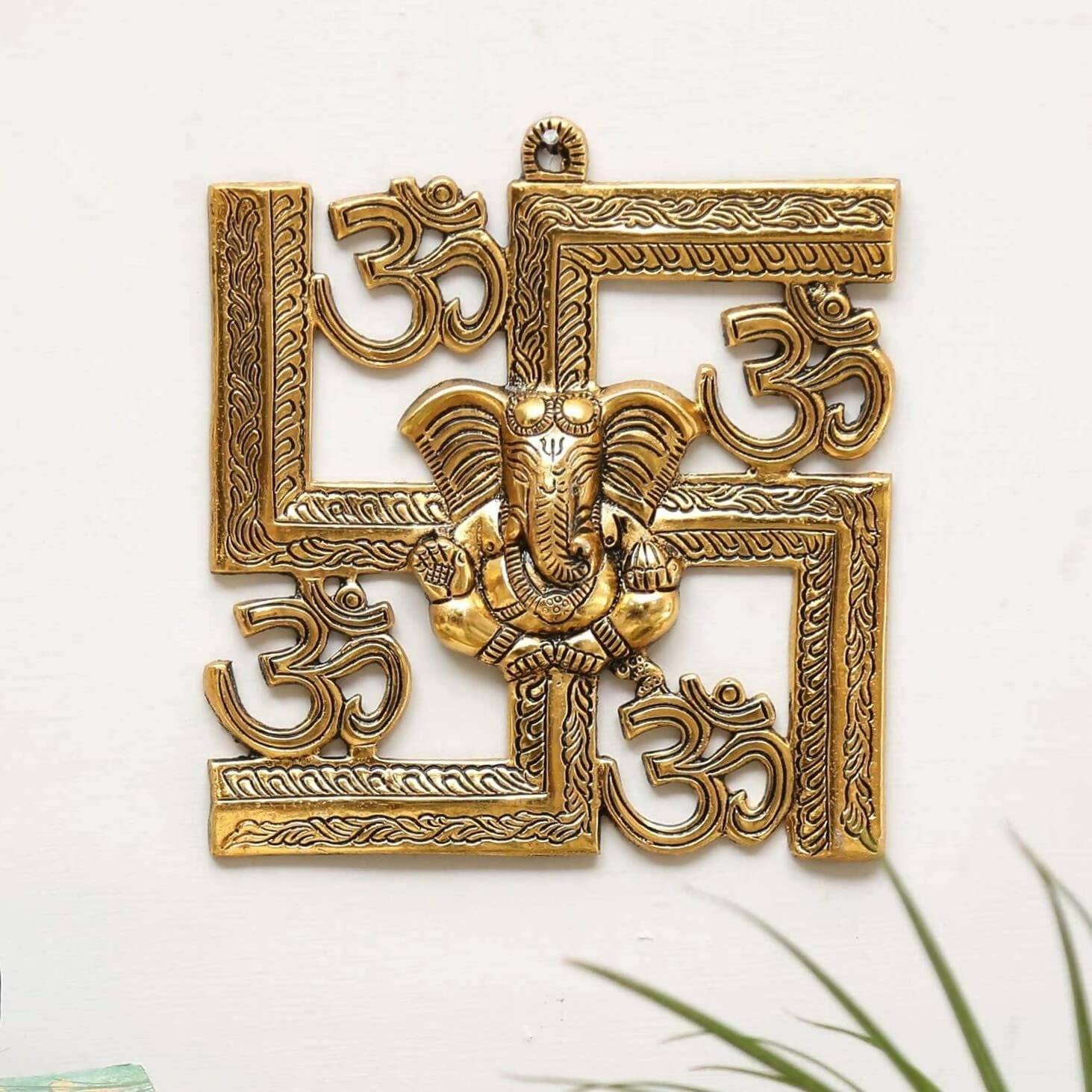 KridayKraft Ganesha Metal Statue Ganpati Wall Hanging Sculpture - Grab2buy