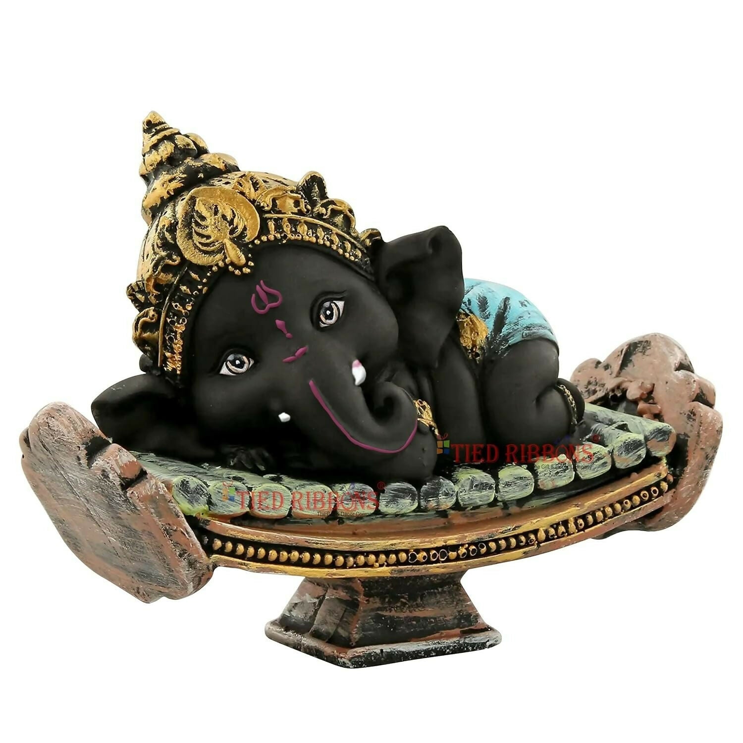 Tied Ribbons Resin Ganesh Statue Murti - Grab2buy
