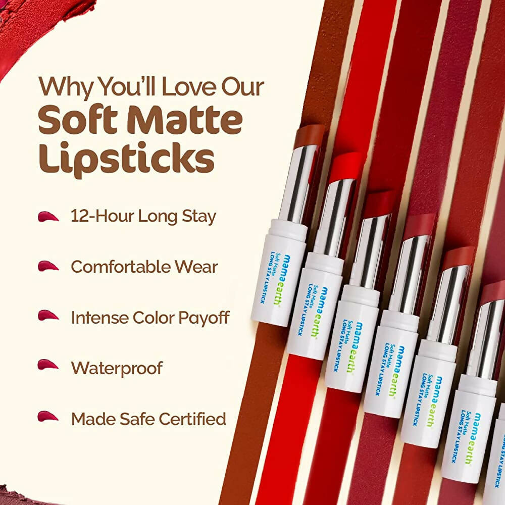 Mamaearth Soft Matte Long Stay Lipstick - Grape Wine - Limited Time Offer 