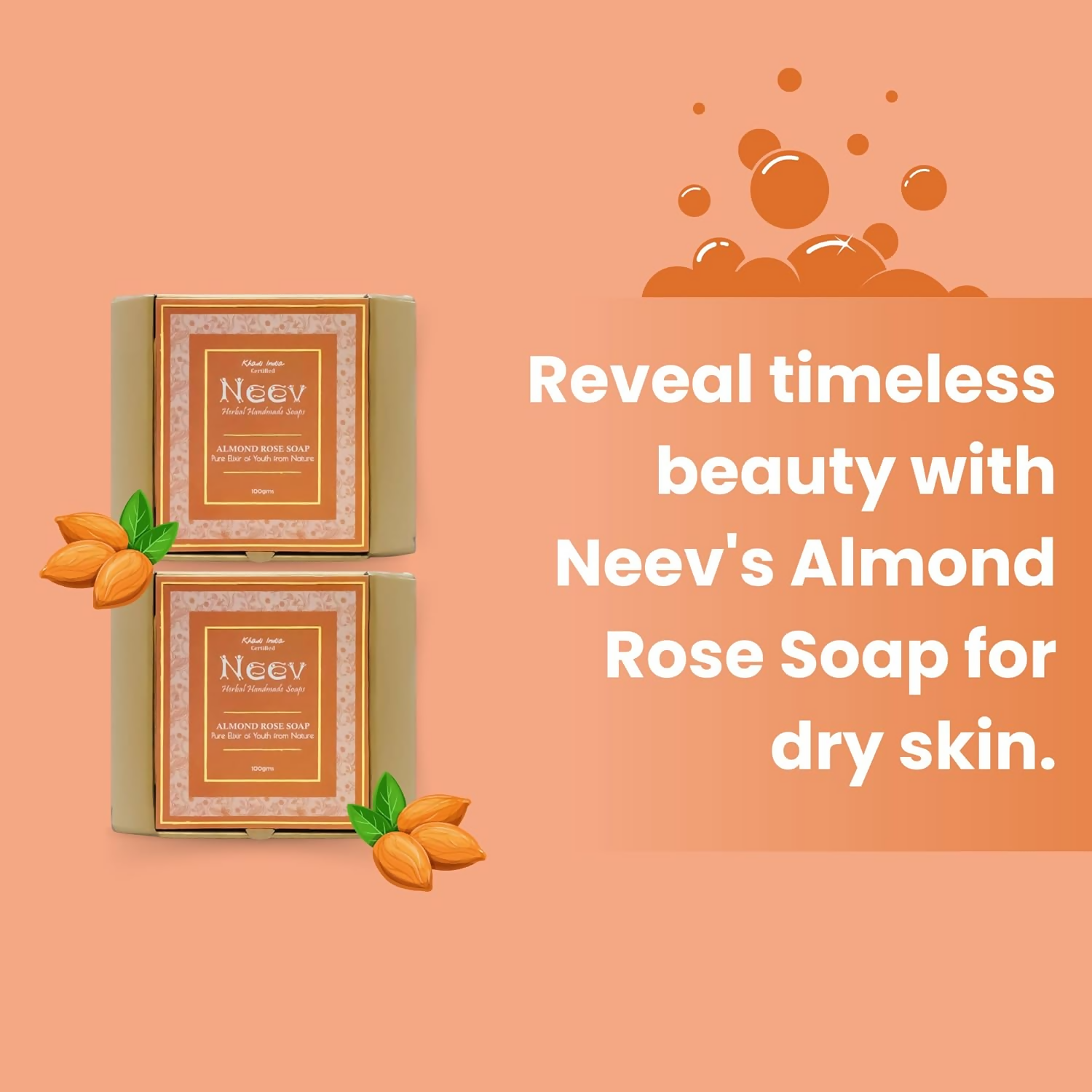 Neev Herbal Handmade Soaps Almond Rose Soap