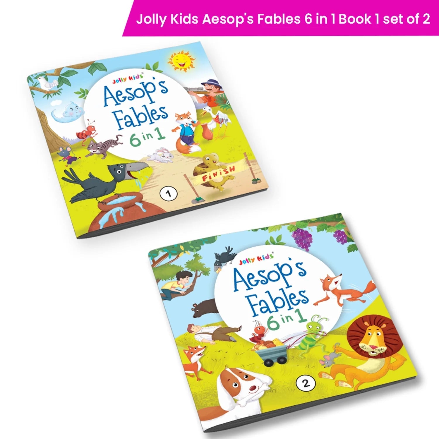 Jolly Kids A Collection of Aesop's Fables 6 in 1 Combo Moral Stories Books for Children| Ages 3-6 Years| Set of 2 