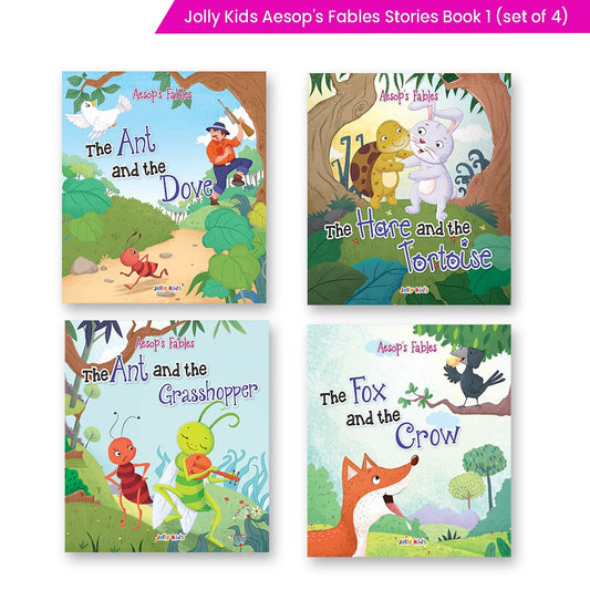 Jolly Kids Aesop’s Fables English Short Stories Book 1 Set of 4 for Little Children| Ages 3 – 6 Years| Moral Stories 