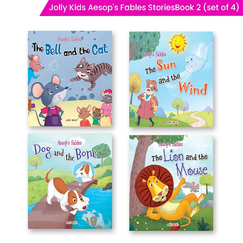 Jolly Kids Aesop’s Fables English Short Stories Book 2 Set of 4 for Little Children| Ages 3 – 6 Years| Moral Stories 