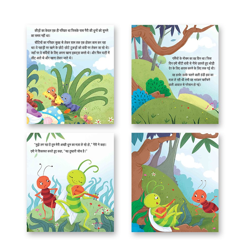 Jolly Kids Aesop's Fables Books C Set of 4 For Kids Ages 3-8 Years| Isap Ki Kahaniyan 