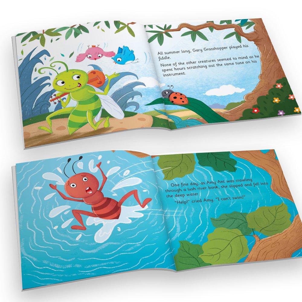 Jolly Kids Aesop's Fables Stories Books Set of 12 for Kids Ages 3-6 Years| Bedtime Moral Stories 