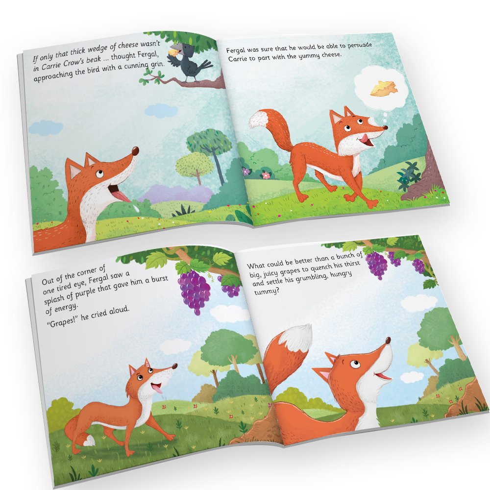 Jolly Kids Aesop's Fables Stories Books Set of 12 for Kids Ages 3-6 Years| Bedtime Moral Stories 