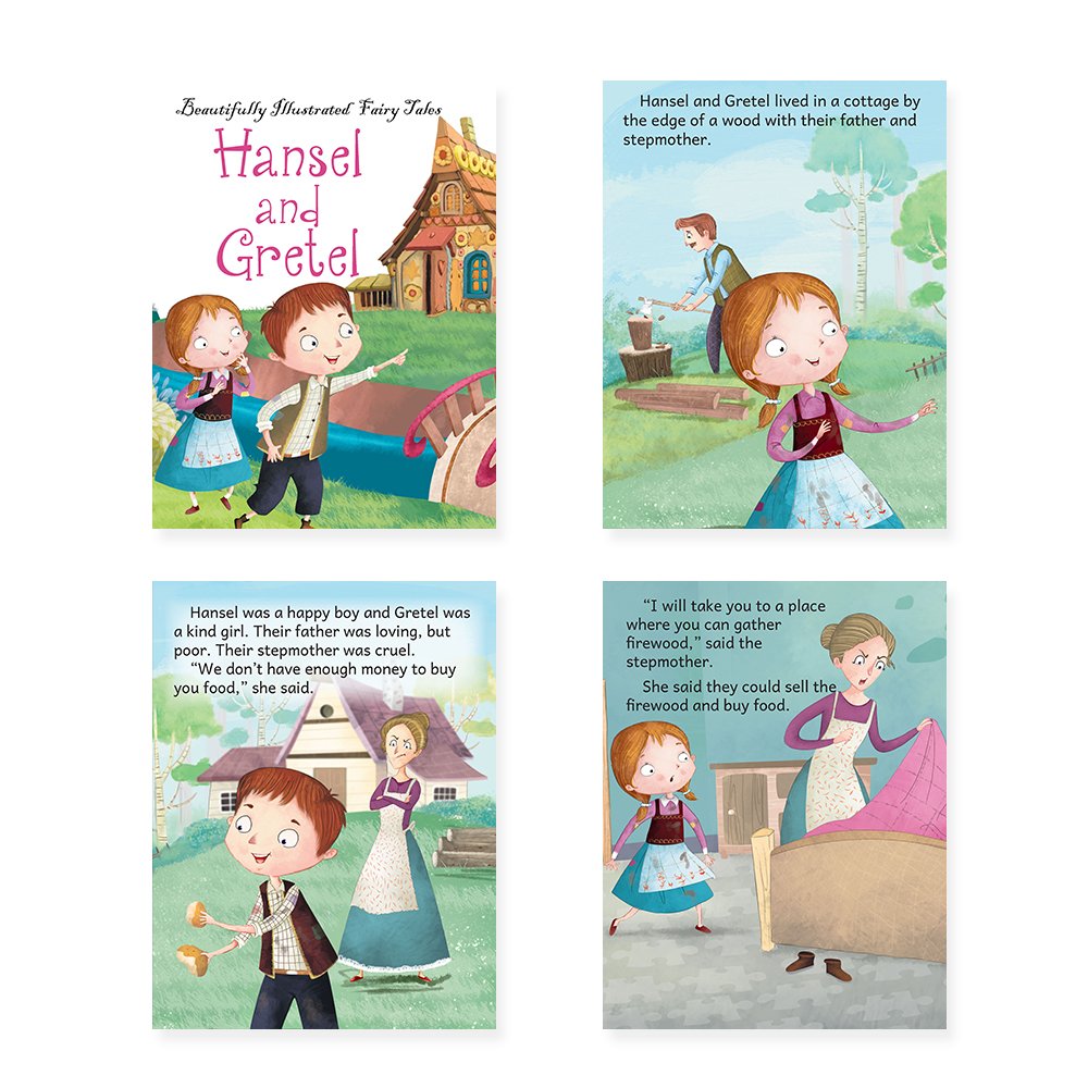 Jolly Kids Beautifully Illustrated Fairy Tales 4 in 1 Books B Set of 2| Ultimate Collection of Bedtime Megical Stories For Children Ages 3-8 Years 