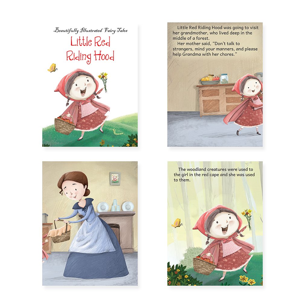 Jolly Kids Beautifully Illustrated Fairy Tales 4 in 1 Books B Set of 2| Ultimate Collection of Bedtime Megical Stories For Children Ages 3-8 Years 