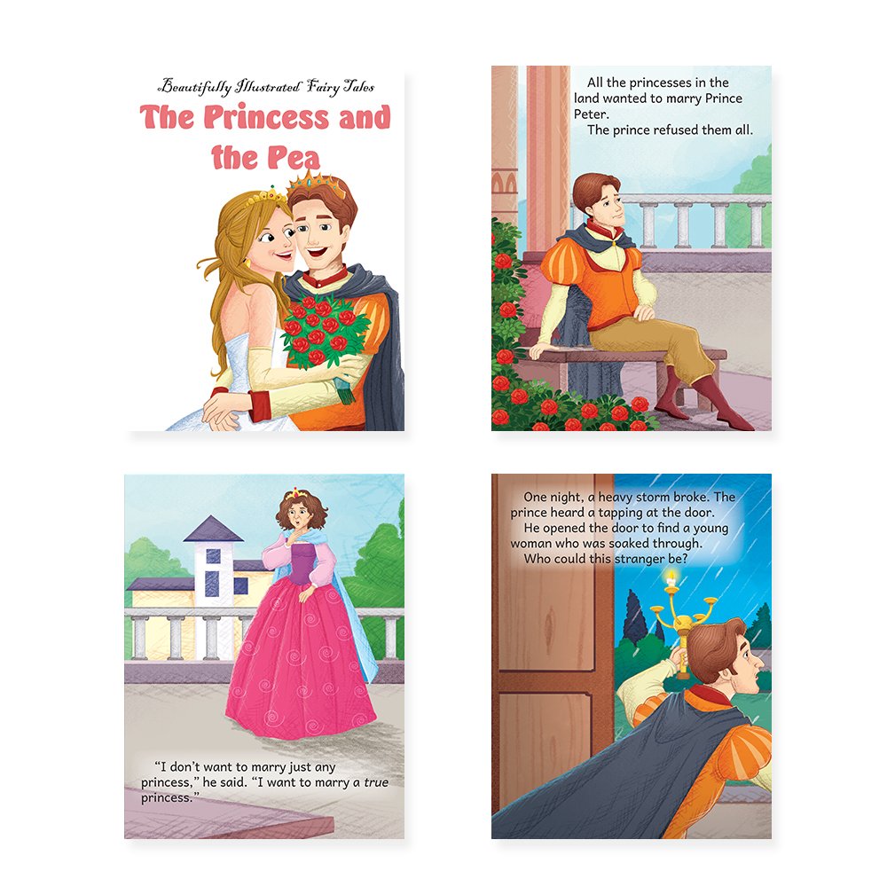 Jolly Kids Beautifully Illustrated Fairy Tales 4 in 1 Books B Set of 2| Ultimate Collection of Bedtime Megical Stories For Children Ages 3-8 Years 