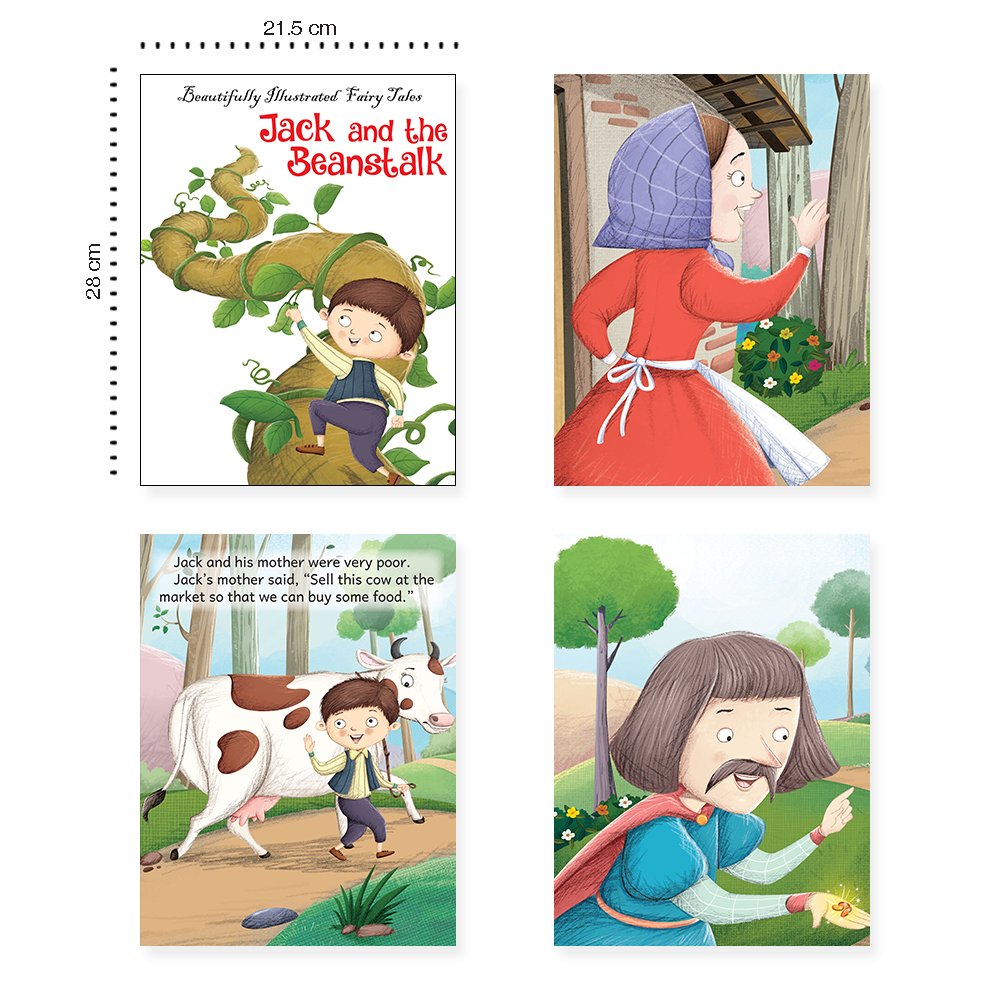 Jolly Kids Beautifully Illustrated Fairy Tales 4 in 1 Books D Set of 2| Ultimate Collection of Bedtime Megical Stories For Children Ages 3-8 Years 
