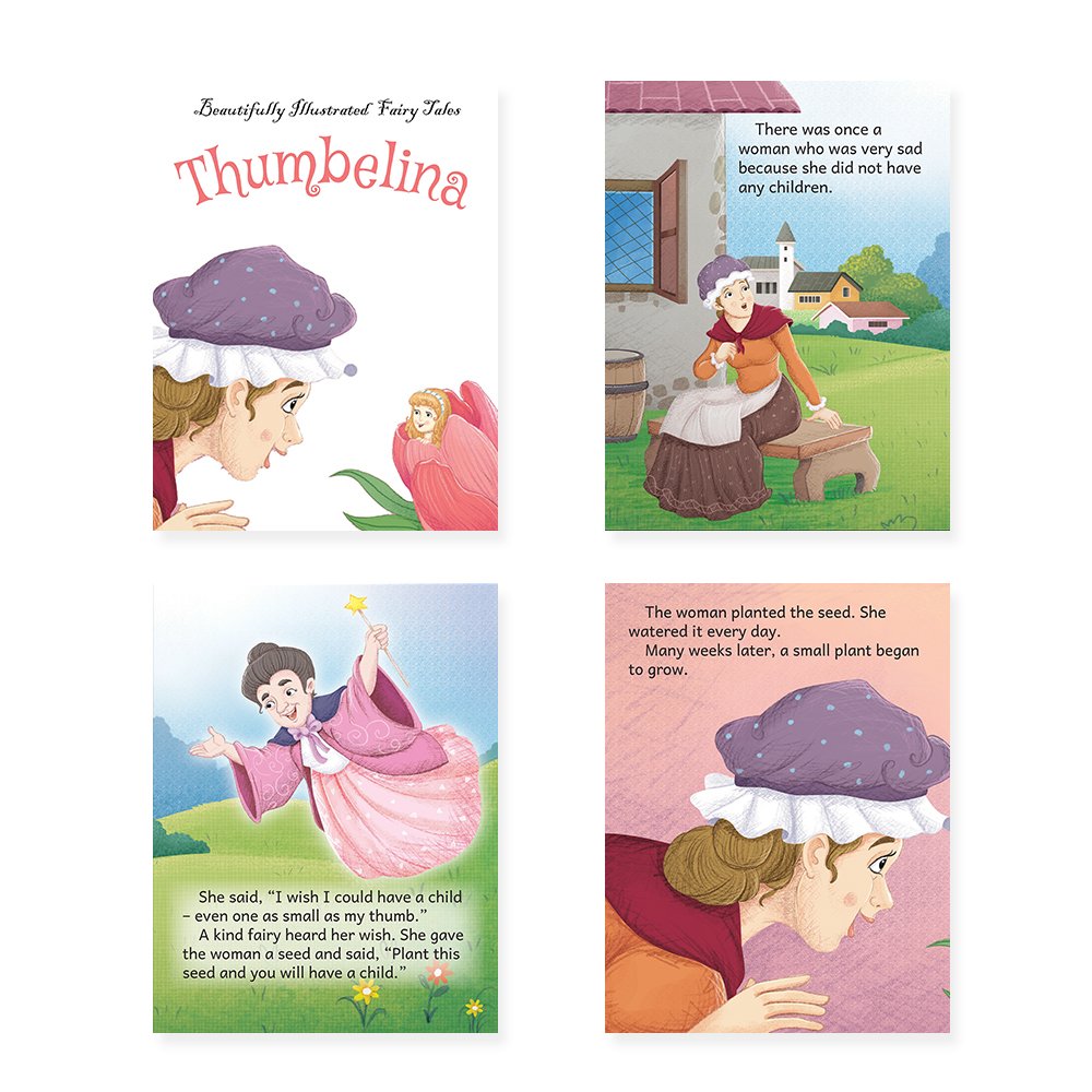 Jolly Kids Beautifully Illustrated Fairy Tales 4 in 1 Books E Set of 2| Ultimate Collection of Bedtime Megical Stories For Children Ages 3-8 Years 