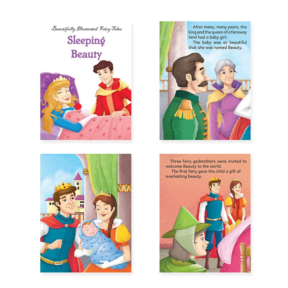 Jolly Kids Beautifully Illustrated Fairy Tales 4 in 1 Books Set of 4| Ultimate Collection of Bedtime Megical Stories For Children Ages 3-8 Years 