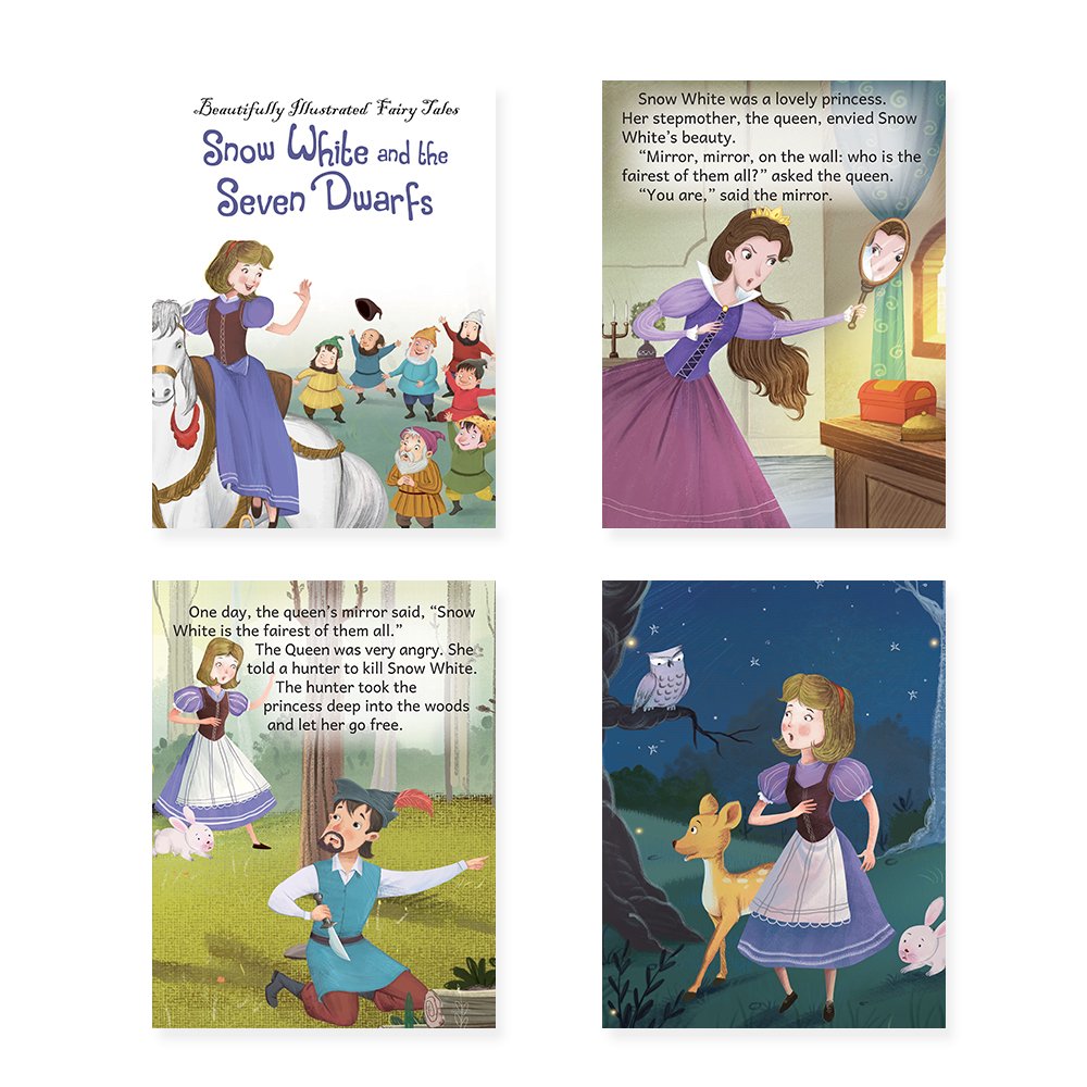 Jolly Kids Beautifully Illustrated Fairy Tales Books B Set of 4 For Kids Ages 3-8 Years| Magical Gift Stories Book 