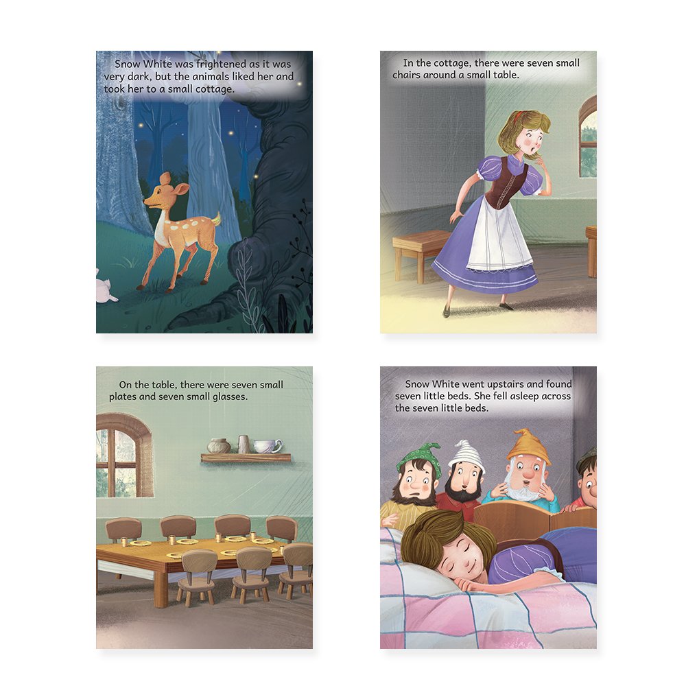 Jolly Kids Beautifully Illustrated Fairy Tales Books B Set of 4 For Kids Ages 3-8 Years| Magical Gift Stories Book 