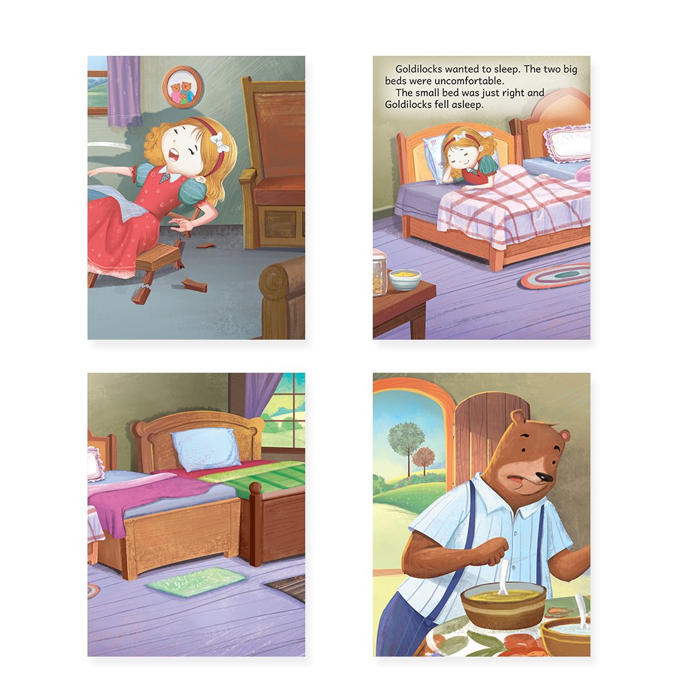 Jolly Kids Beautifully Illustrated Fairy Tales Books C Set of 4 Combo Storytelling Books For Kids Ages 3-8 Years 