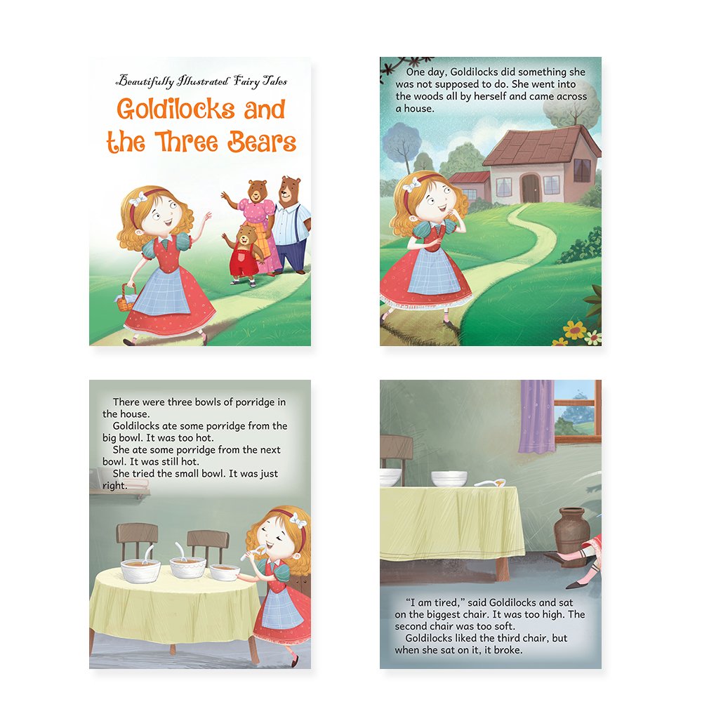 Jolly Kids Beautifully Illustrated Fairy Tales Books E Set of 8 Combo Storytelling Books For Kids Ages 3-8 Years 