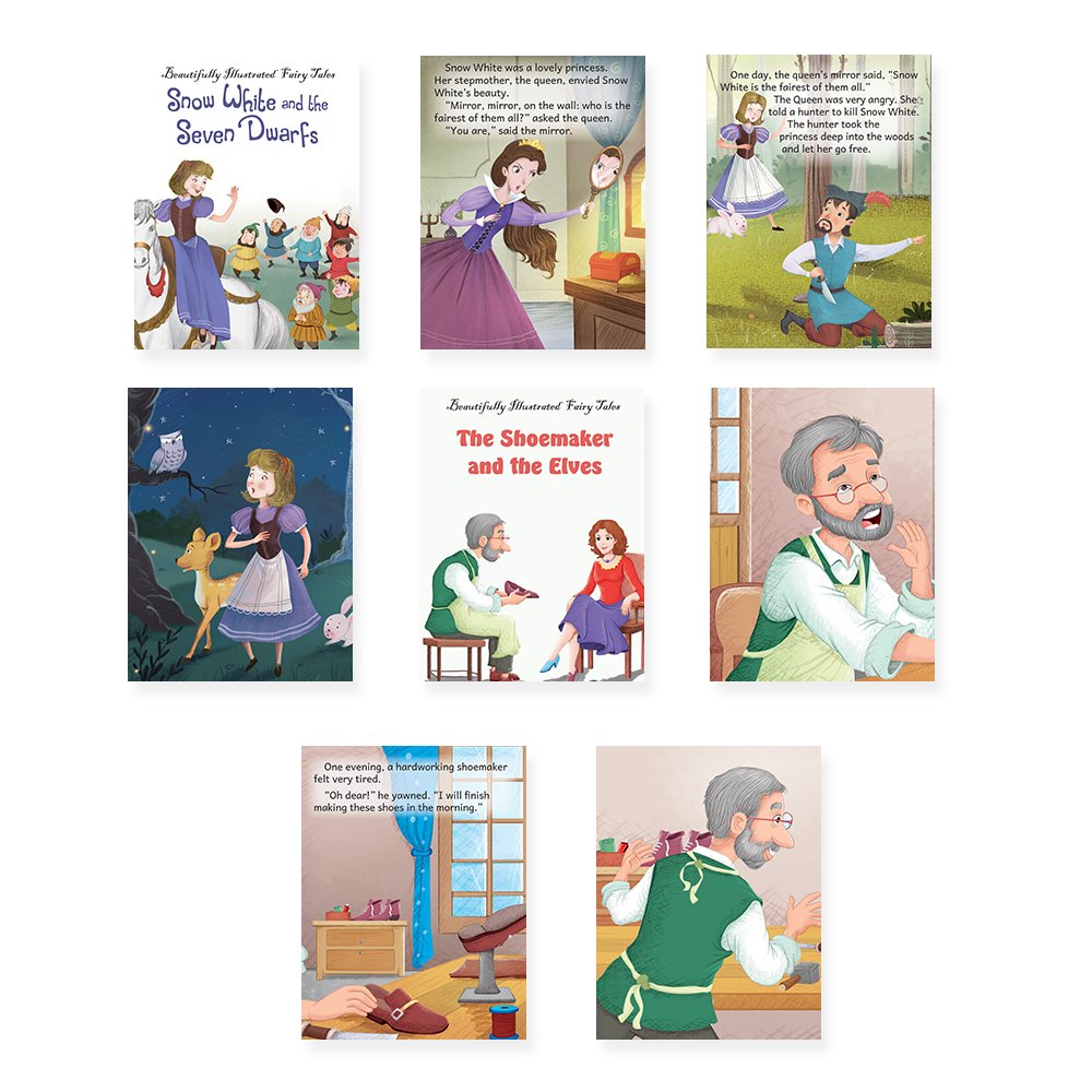Jolly Kids Beautifully Illustrated Fairy Tales Books G Set of 16 For Kids Ages 3-8 Years| Combo Storytelling Books 