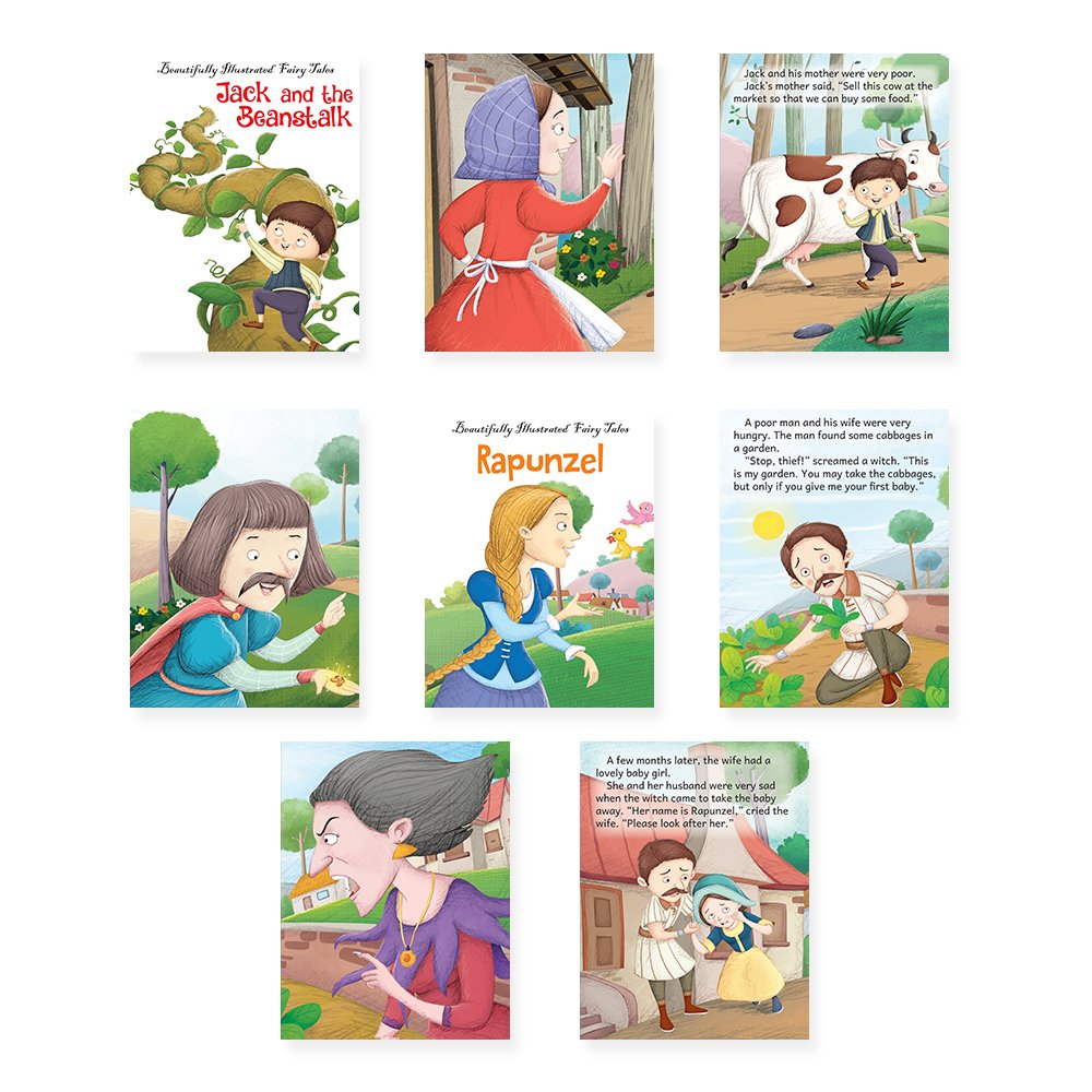 Jolly Kids Beautifully Illustrated Fairy Tales Books G Set of 16 For Kids Ages 3-8 Years| Combo Storytelling Books 