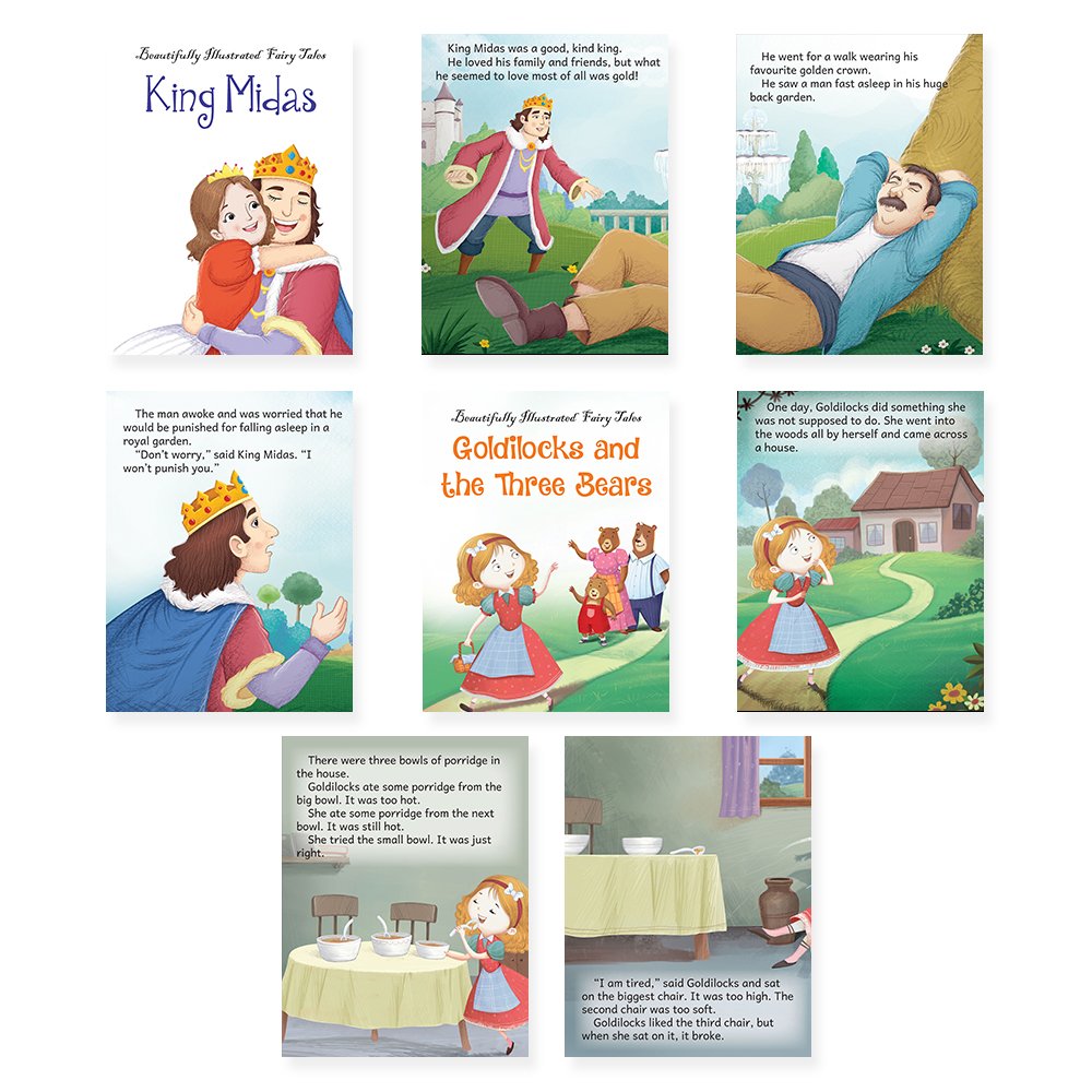 Jolly Kids Beautifully Illustrated Fairy Tales Books G Set of 16 For Kids Ages 3-8 Years| Combo Storytelling Books 