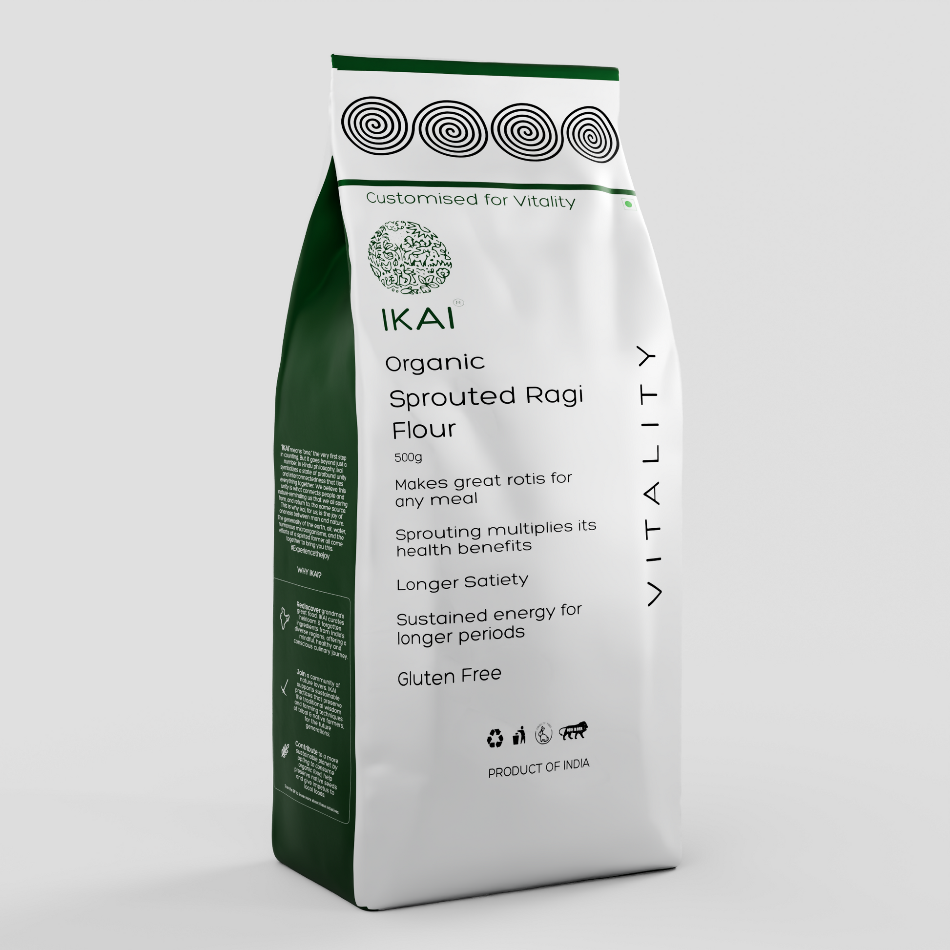 IKAI Organic Sprouted Finger Millet/Ragi Atta 