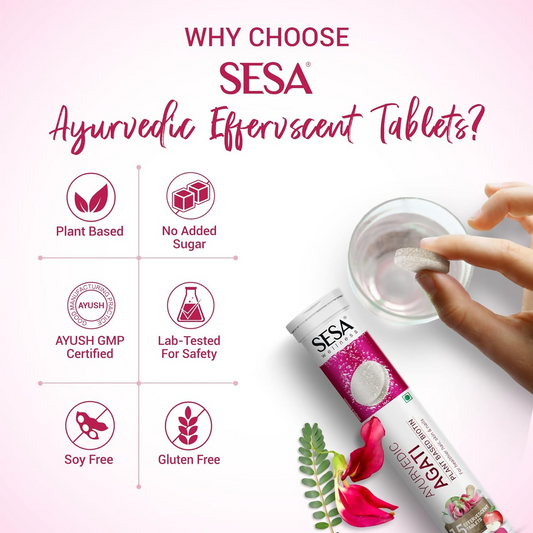 Sesa Ayurvedic Agati Plant Based Biotin Effervescent Tablets 