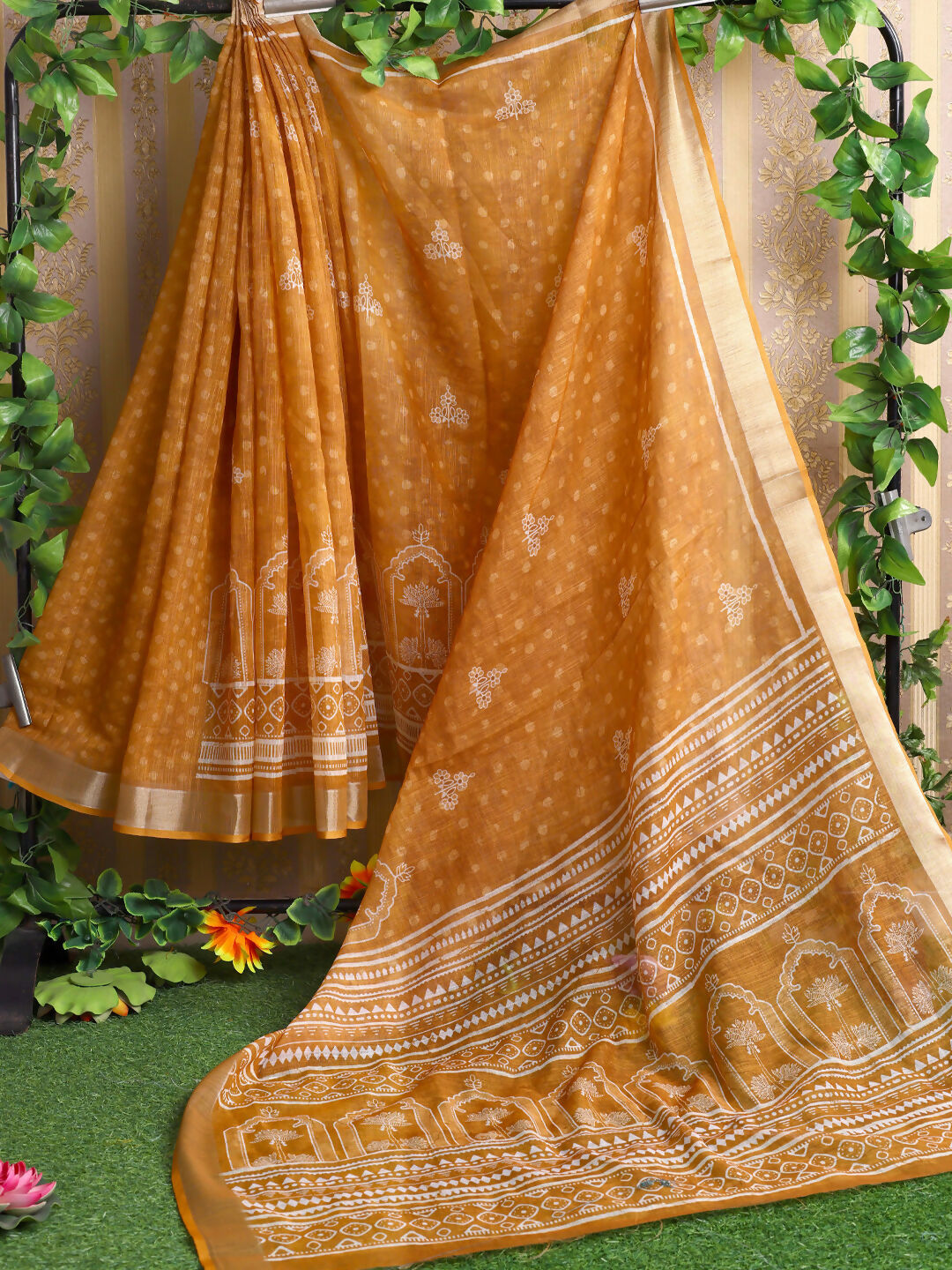 Shree Shyam Fashion Cotton Mustard Saree