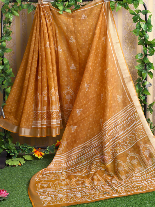 Shree Shyam Fashion Cotton Mustard Saree