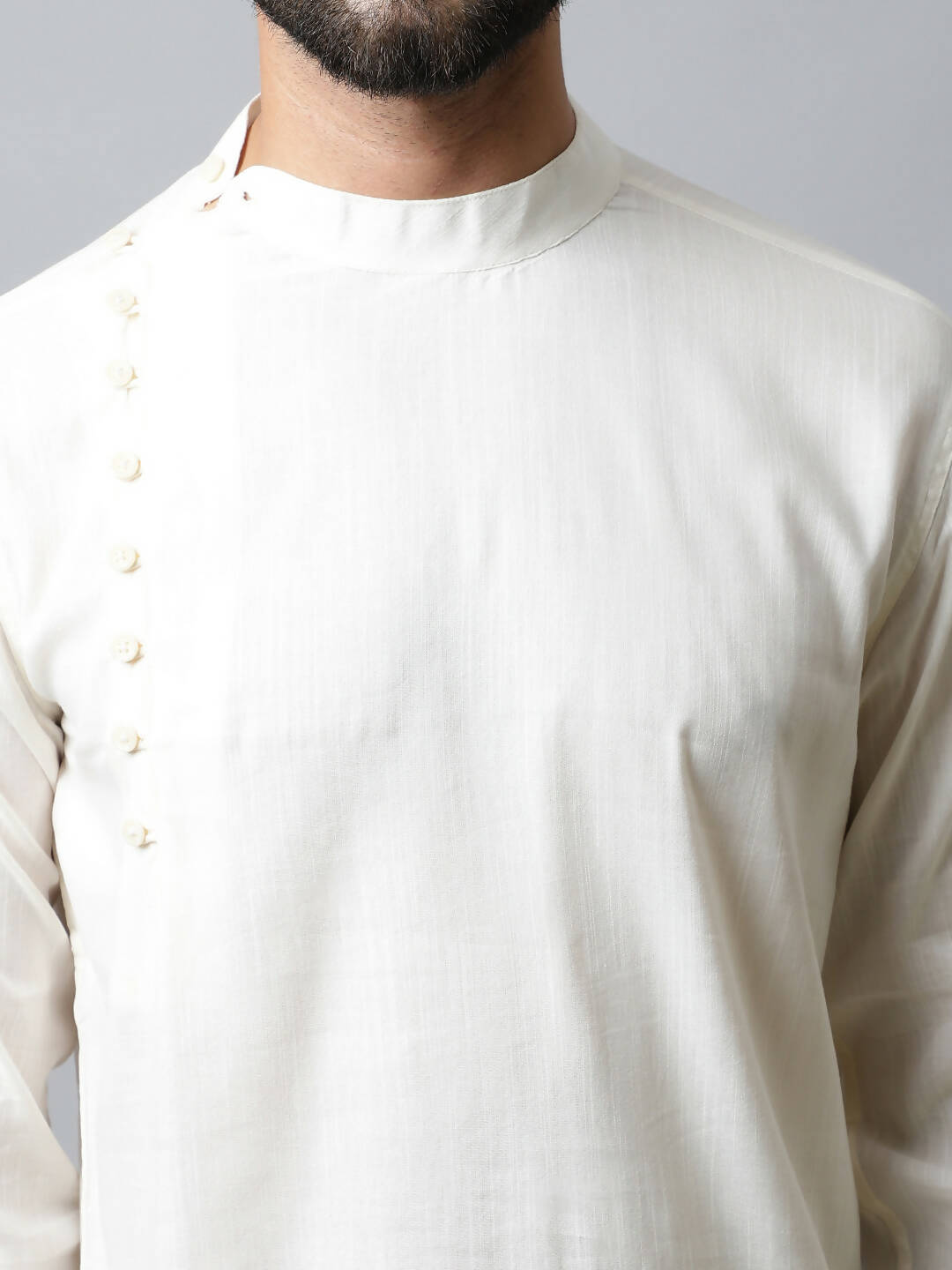 Even Apparels White Color Pure Cotton Men's Kurta With Side Placket (MMS135) 