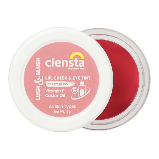 Clensta Lip Cheek Tint - Berry Bliss with Goodness of Vitamin E & Castor Oil - Grab2buy