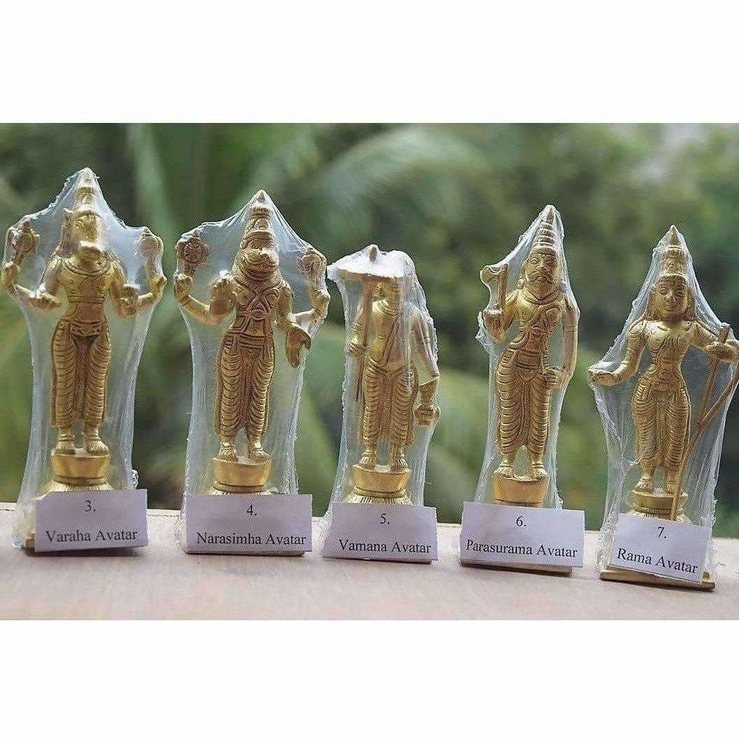 Dasavathara 10 Avathara's of Lord Vishnu-Brass Statue Set - Grab2buy