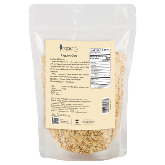 Prakritik Organic Jumbo Rolled Oats - Grab2buy