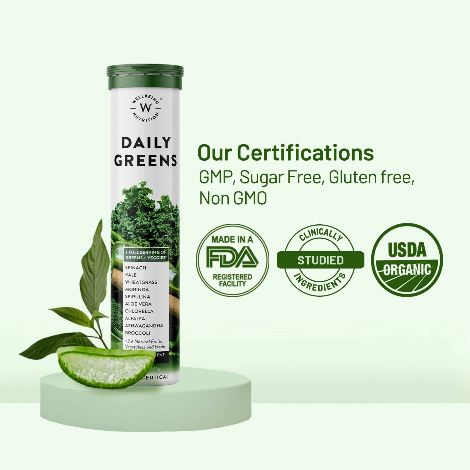 Wellbeing Nutrition Daily Greens Effervescent Tablets 