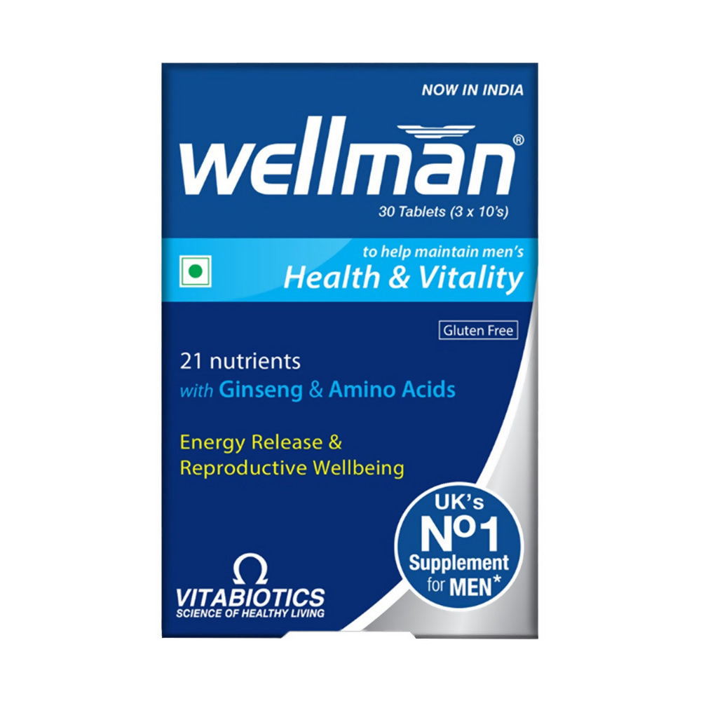 Wellman Health Supplements UK's No.1 Multivitamin( With Ginseng Amino Acids & 21 Micronutrients Tablets 