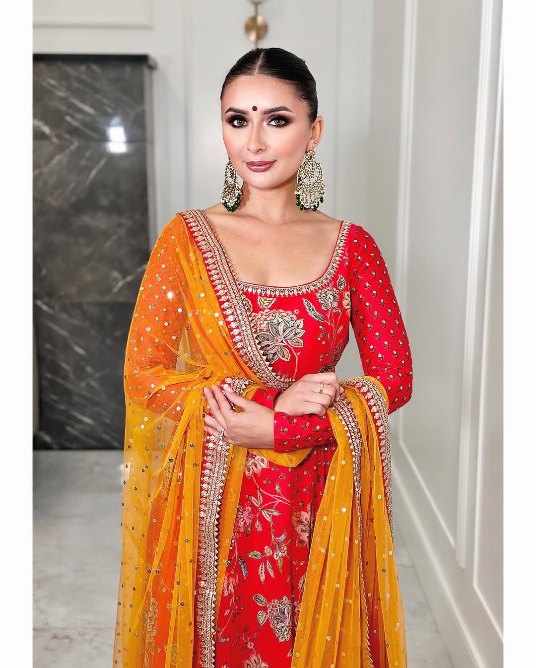 Teeya Creation Red Colour Georgette Beautiful Digital Print With Embroidery Work Lace Long Gown