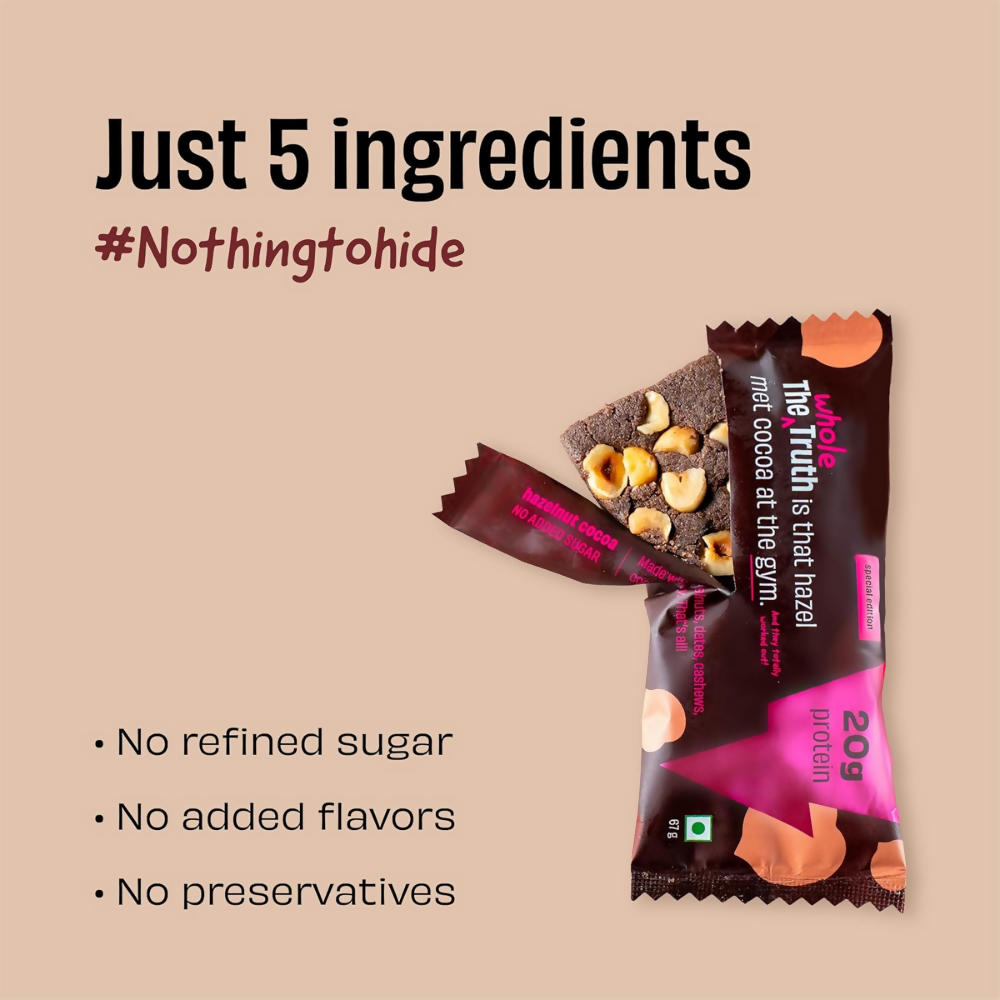 The Whole Truth High Protein Hazelnut Cocoa Protein Bar  Grab2Buy The Whole Truth Grab2Buy