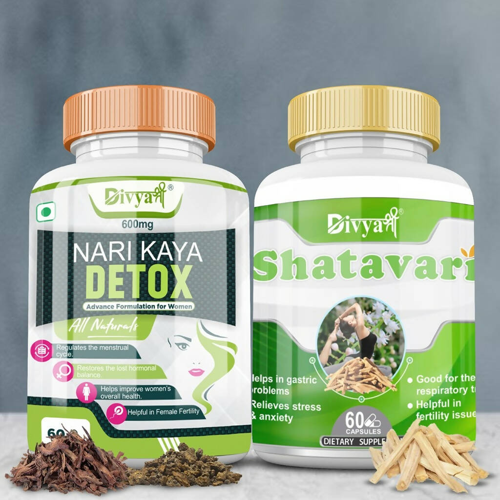 Divya Shree Nari Kaya Detox Capsule and Shatavari Capsule Combo 