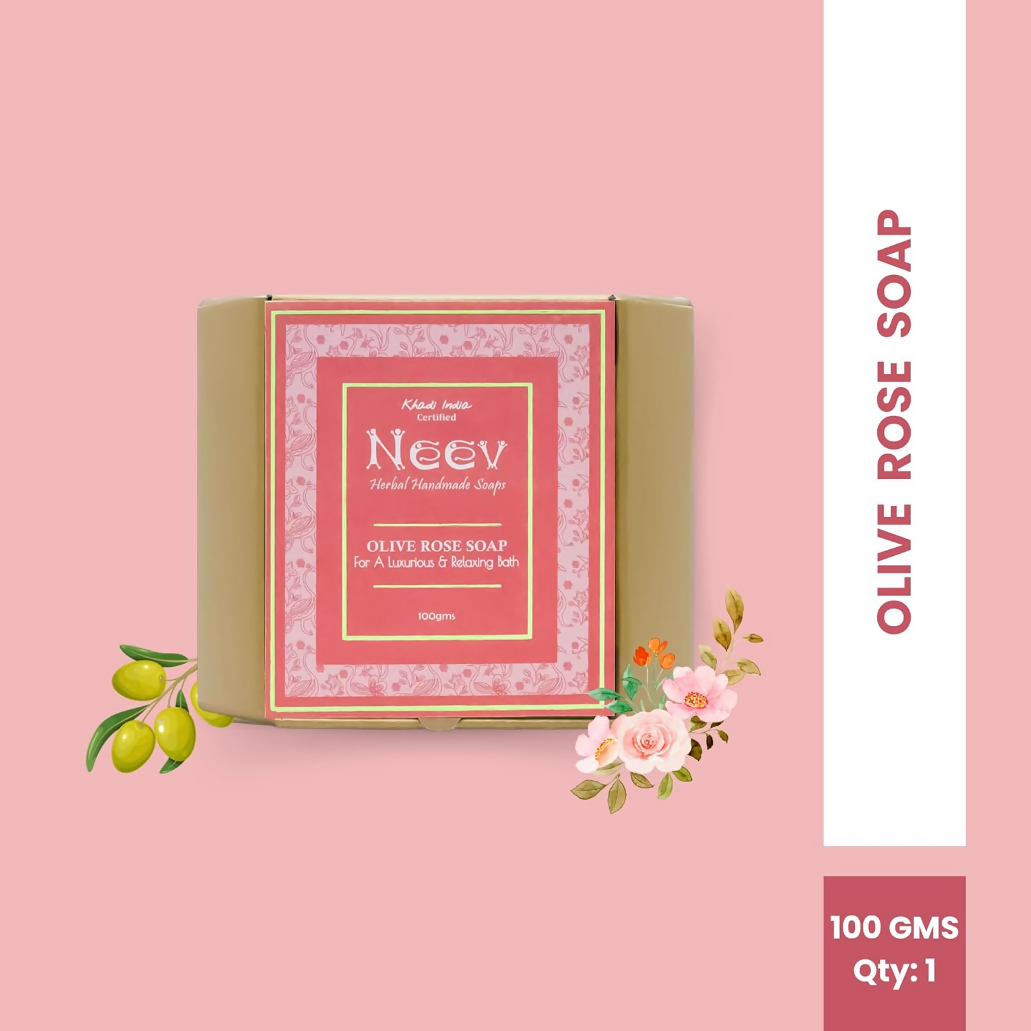 Neev Herbal Mahua Organic Olive Rose Handmade Soap