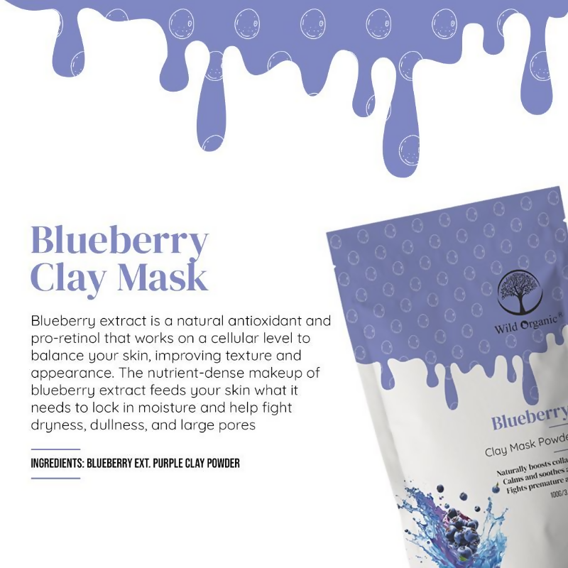 Wild Organic Blueberry Clay Mask Powder  Grab2Buy Wild Organic Grab2Buy