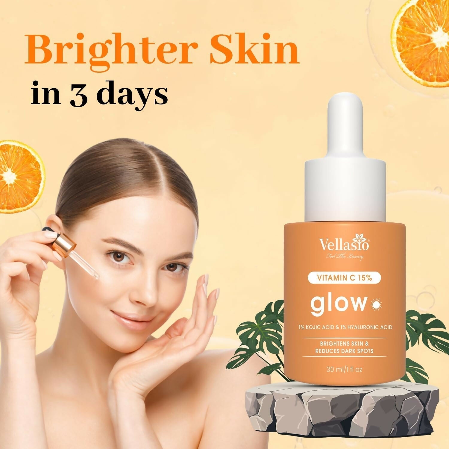 Vellasio 15% Vitamin C Serum with Hyaluronic Acid & Kojic Acid  Grab2Buy Vellasio Grab2Buy
