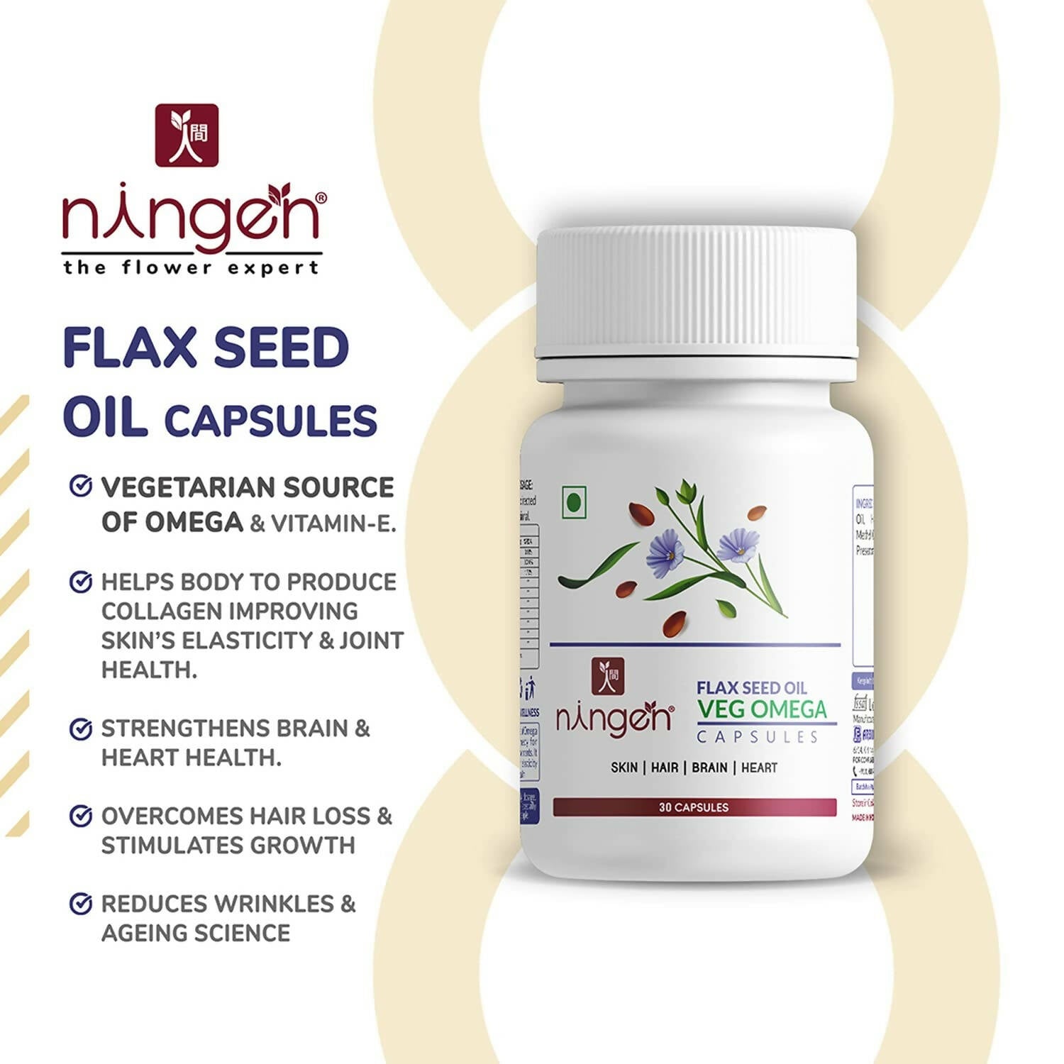 Ningen Flax Seed Oil Capsules - Grab2buy