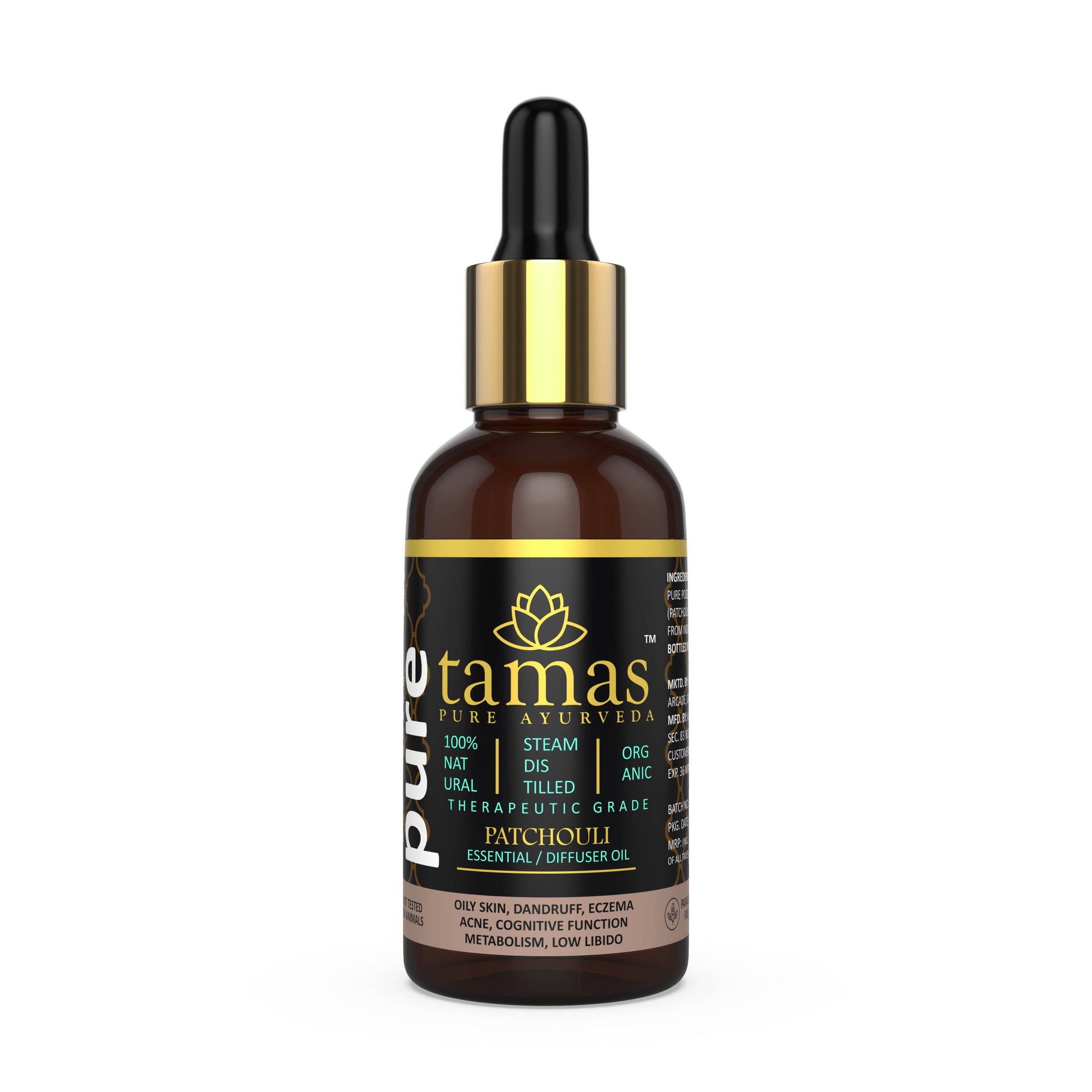 Tamas Pure Ayurveda 100% Organic Patchouli Essential Oil- USDA Certified Organic